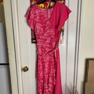 7 wonders ss ruffle faux wrap dress size medium